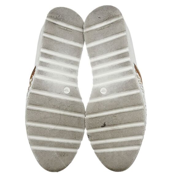 Napoleoni Woven Checkered White Gold Rose Loafers Size 5.5 - Picture 5 of 11